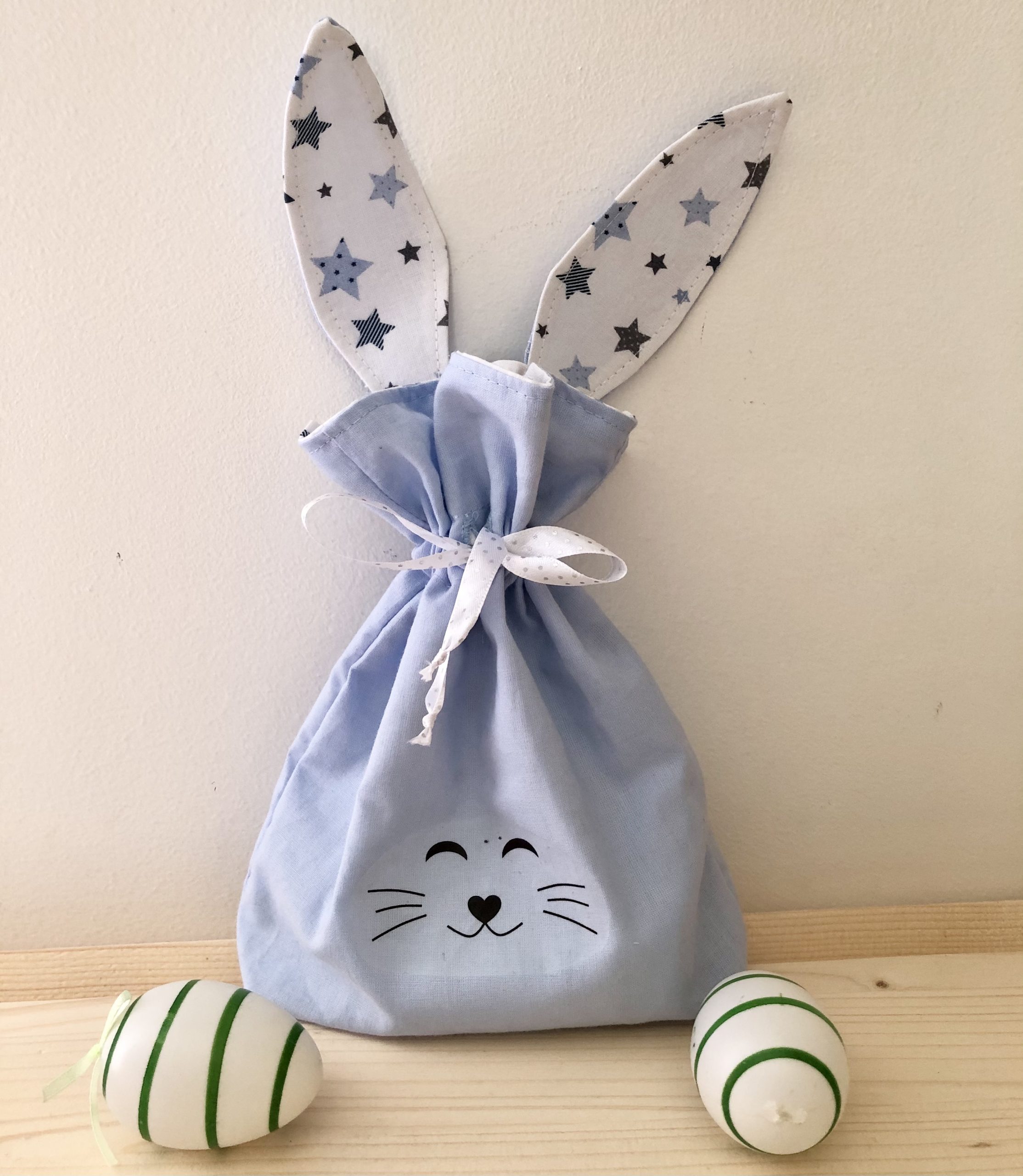 Pochon "Oreilles de lapin" bleu