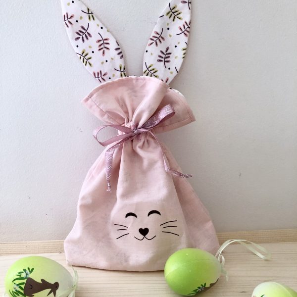 Pochon "Oreilles de lapin" rose