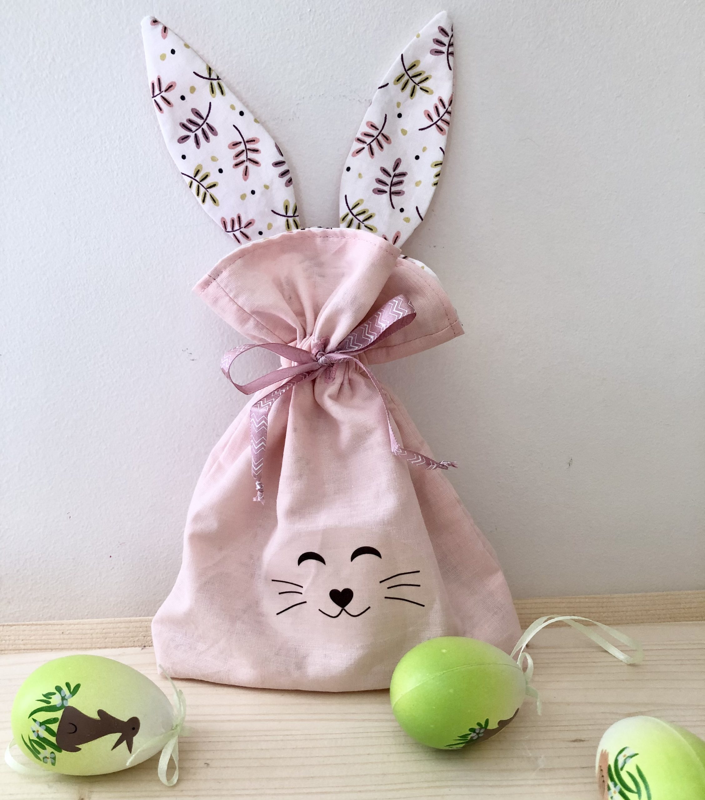 Pochon "Oreilles de lapin" rose