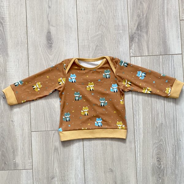 Tee-shirt manches longues "Renards en Automne" - Moutarde