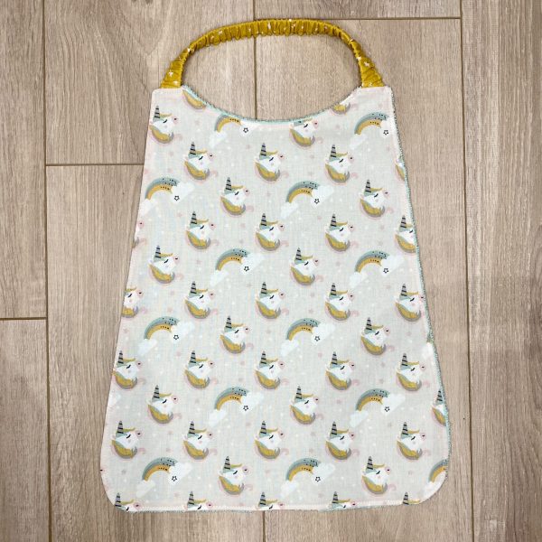 Serviette élastiquée "Licornes" - Moutarde étoilé