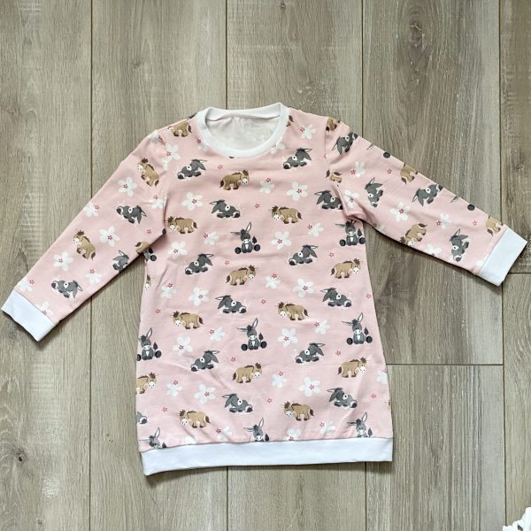 Robe manches longues "L'âne" - Blanc