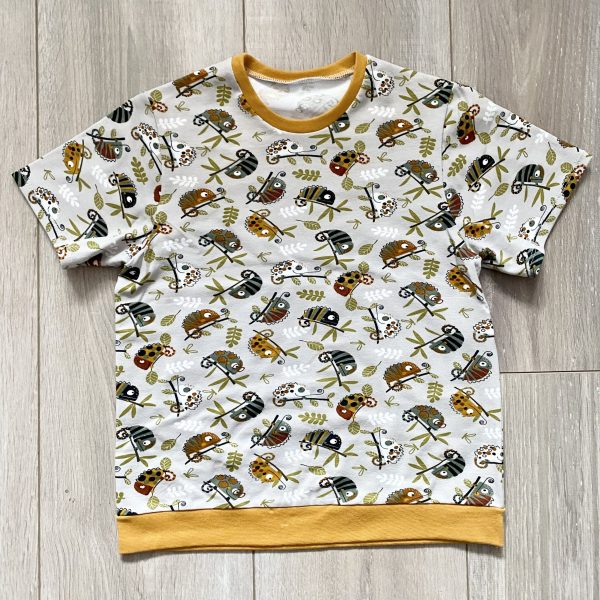 Tee-shirt manches courtes "Les caméléons" - Moutarde